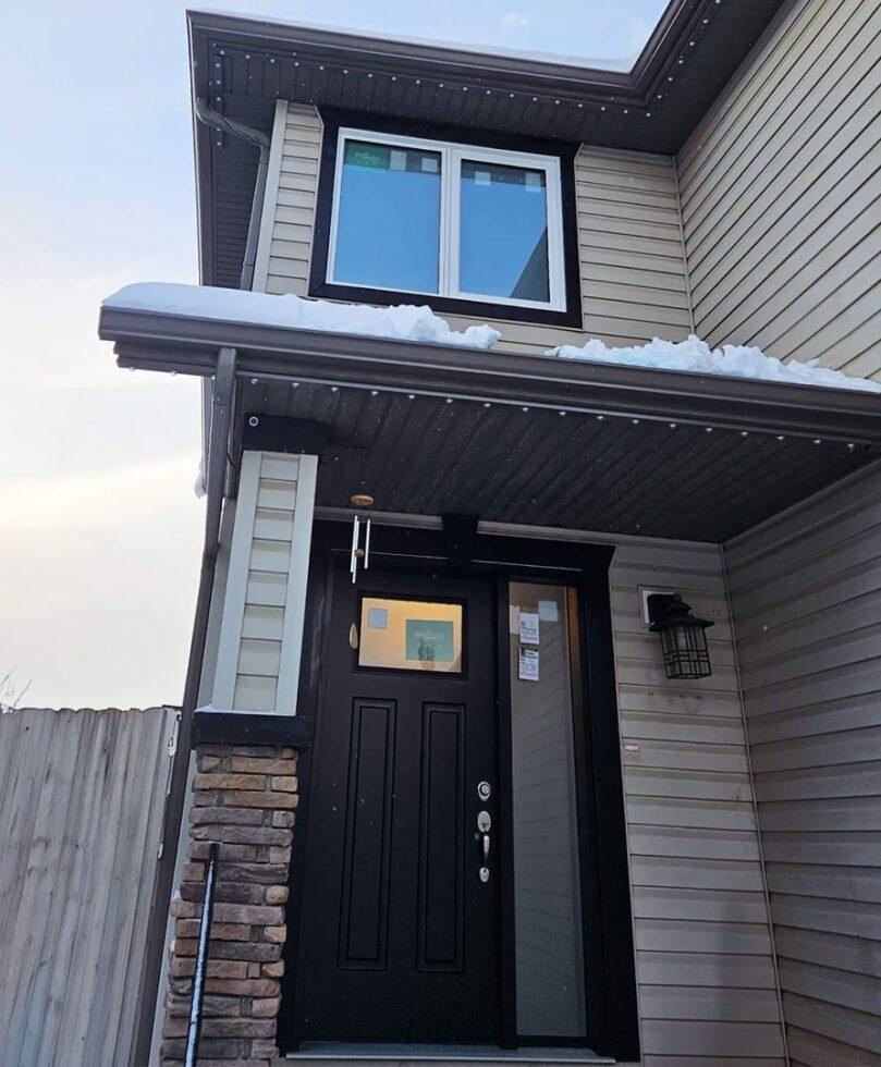 Front entrance after window and door installation